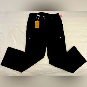 Duluth Trading jet black woman bonded fleece cargo pants size 10x31 new